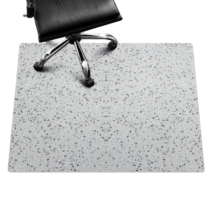 Protectie podea scaun, Wallfluent, Simetria terrazzo, Gri, 120x90 cm, 010250310020100057087