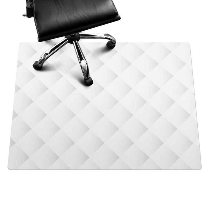 Protectie podea scaun, Wallfluent, Model geometric 3D, Alb, 120x90 cm, 010250310020100007825