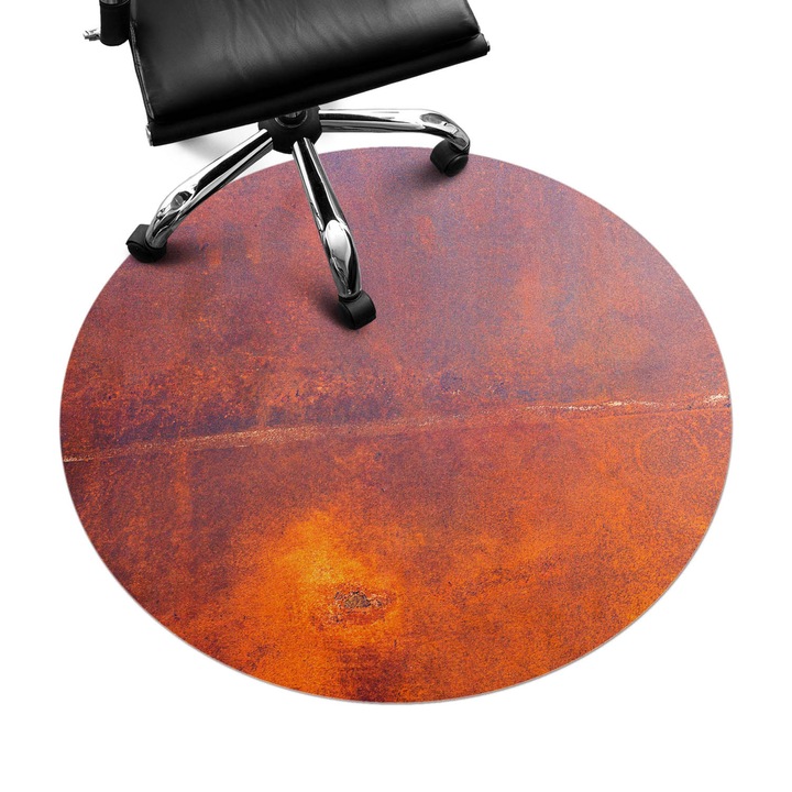 Protectie podea scaun, Wallfluent, Abstractii de rugina, Portocaliu, fi100 cm, 010250310040000282800