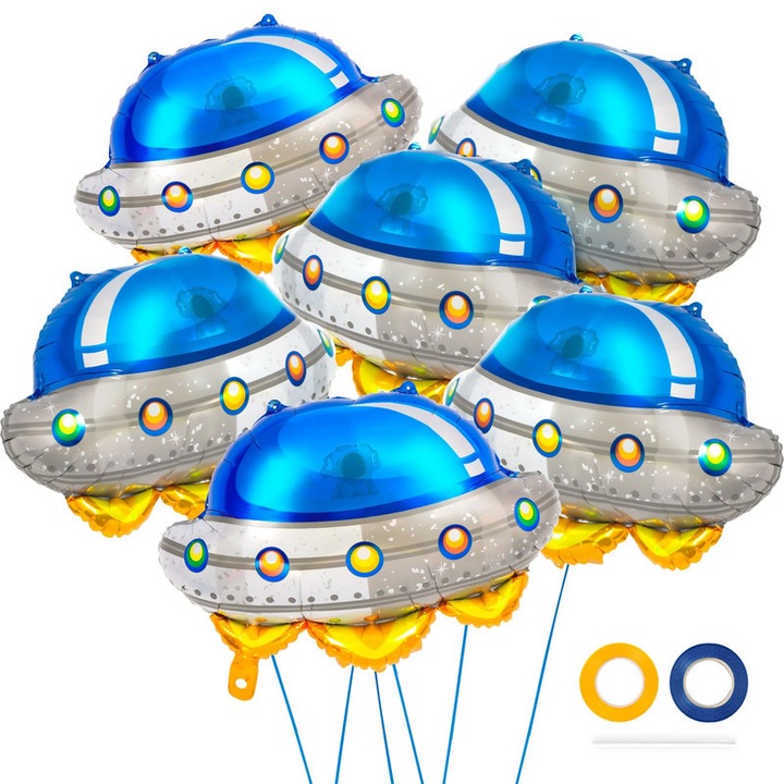 6 darabos űr alumínium lufi készlet, univerzum témájú, 26 hüvelykes, élénk színek