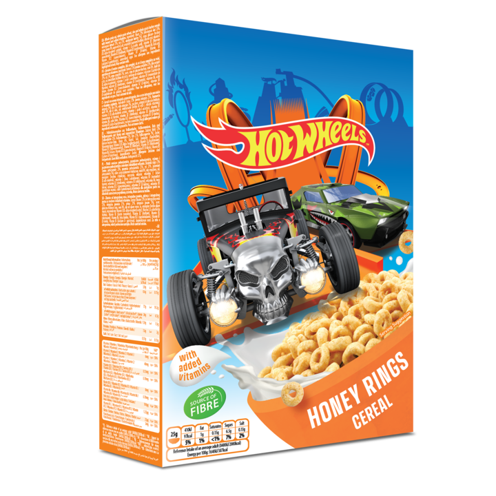 Cereale pentru copii Hot Wheels Honey Rings Cereale, 375g
