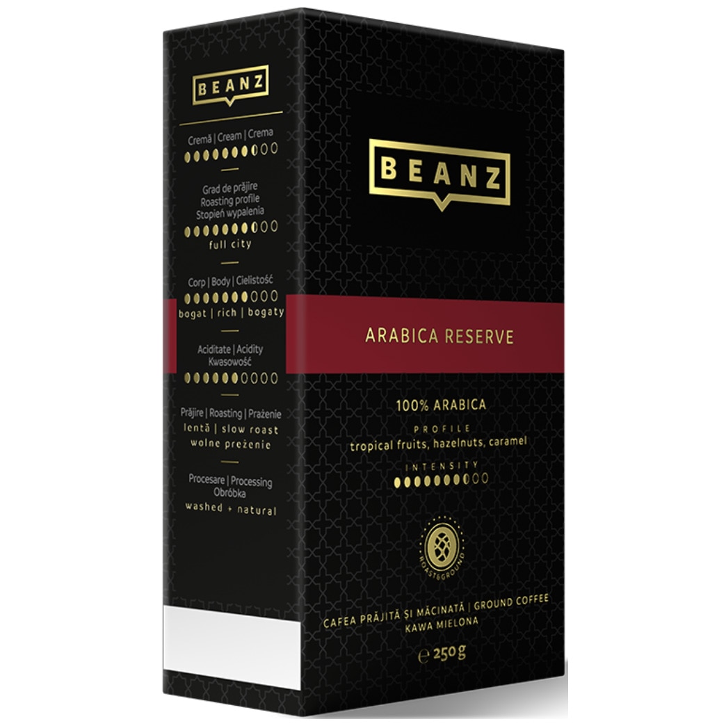Cafea macinata, BeanZ Café Arabica Reserve, 250 g - eMAG.ro