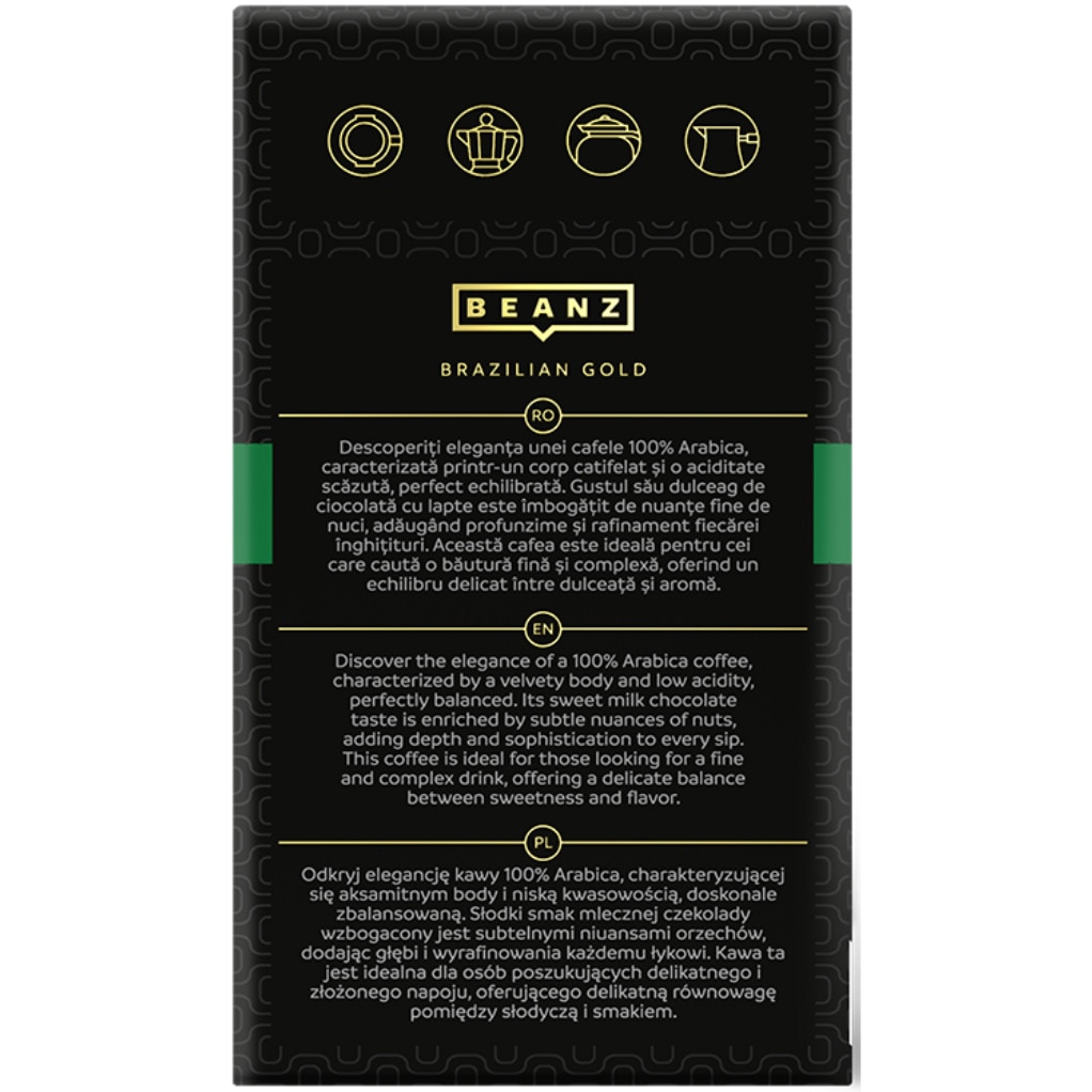 Cafea macinata, BeanZ Café Brazilian Gold, 250 g - eMAG.ro