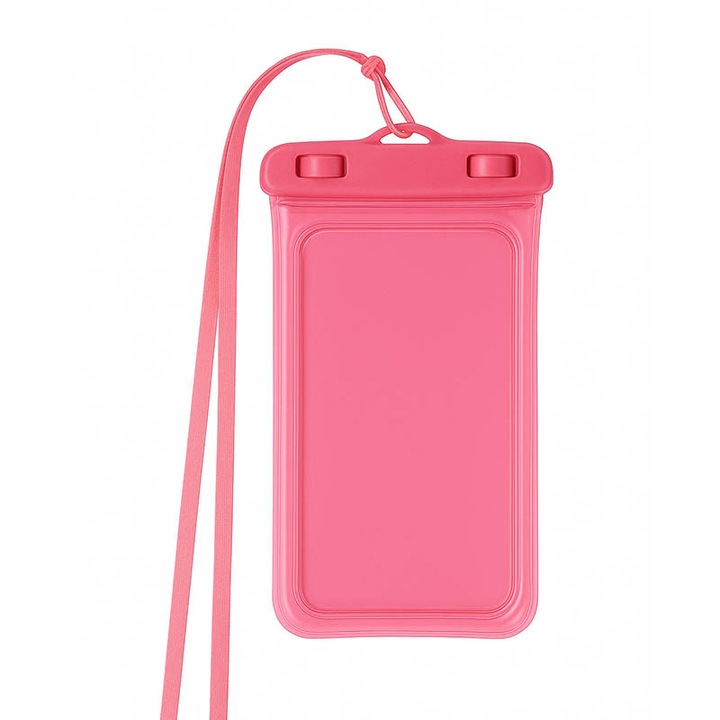 Univerzális telefontok, műanyag/PVC, vízálló, rózsaszín, 7,2 hüvelyknél kisebb telefonokhoz