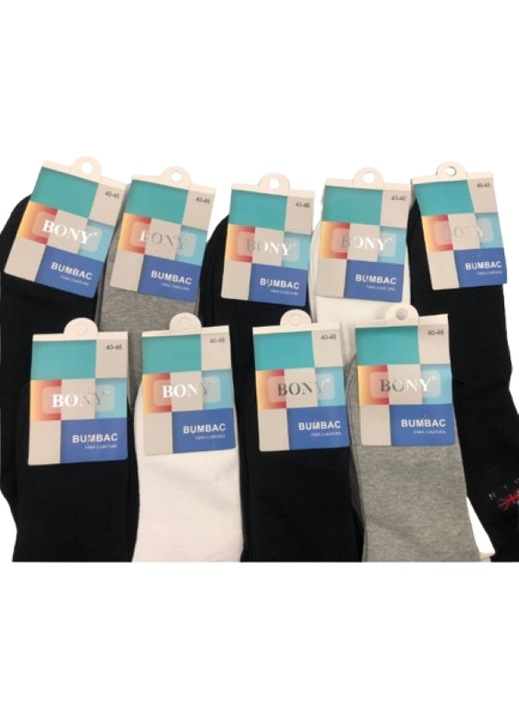 Set 20 sosete fara cusatura, Barbati, Bony Men's socks, multicolor, 41-46