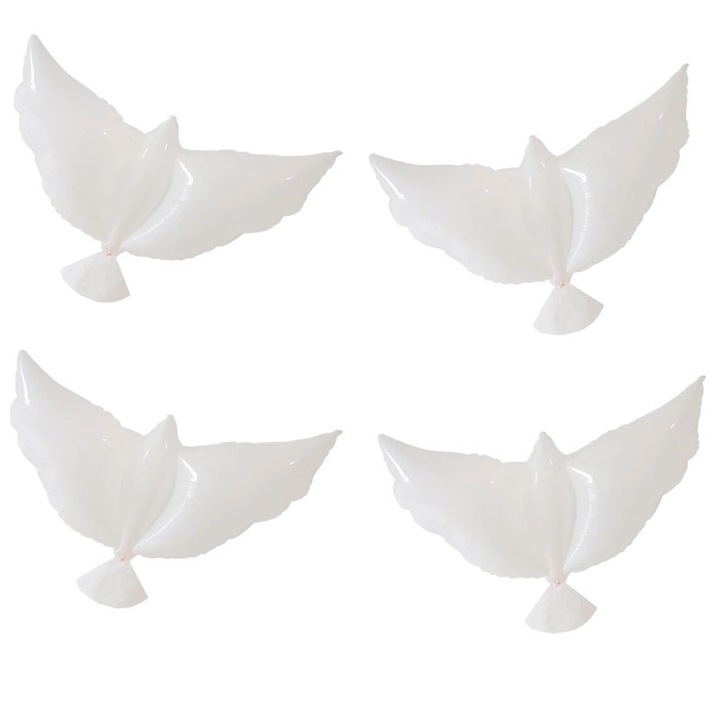 4 db fehér galamb lufi szett, 41,34 hüvelyk, partidekoráció, évforduló, esküvő, megemlékezés