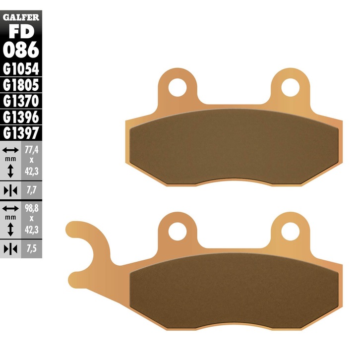 Placute frana GALFER, negru, pentru off-road
