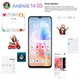 Oukitel C36 mobiltelefon, 24GB RAM+256GB ROM+1TB-ig bővíthető, 6,56 hüvelykes HD+ kijelző, Octa-Core processzor, Android 14, 5150mAh, 5MP+13MP kamera, 4G Dual SIM, arcfelismerés és ujjlenyomat, GPS, kék