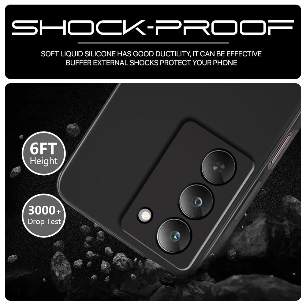 BestCase® Husa pentru Realme 14x 5G, Slim SIlicon 0.8MM, Protectie Camera, Rezistenta la uzura, Negru mat