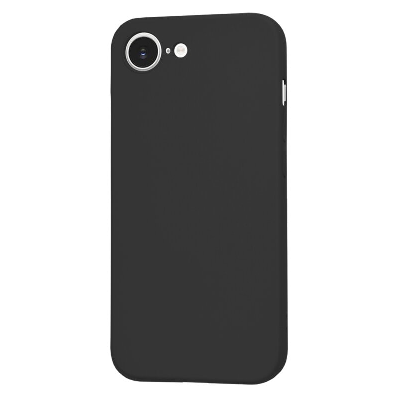 BestCase® Husa pentru Apple iPhone 16e, Slim SIlicon 0.8MM, Protectie Camera, Rezistenta la uzura, Negru mat