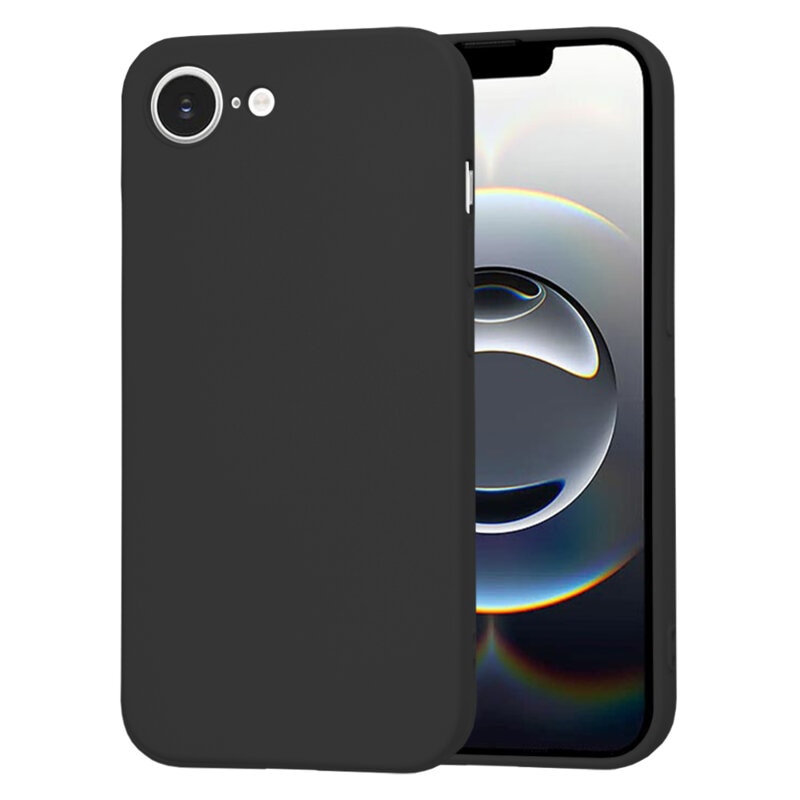 BestCase® Husa pentru Apple iPhone 16e, Slim SIlicon 0.8MM, Protectie Camera, Rezistenta la uzura, Negru mat