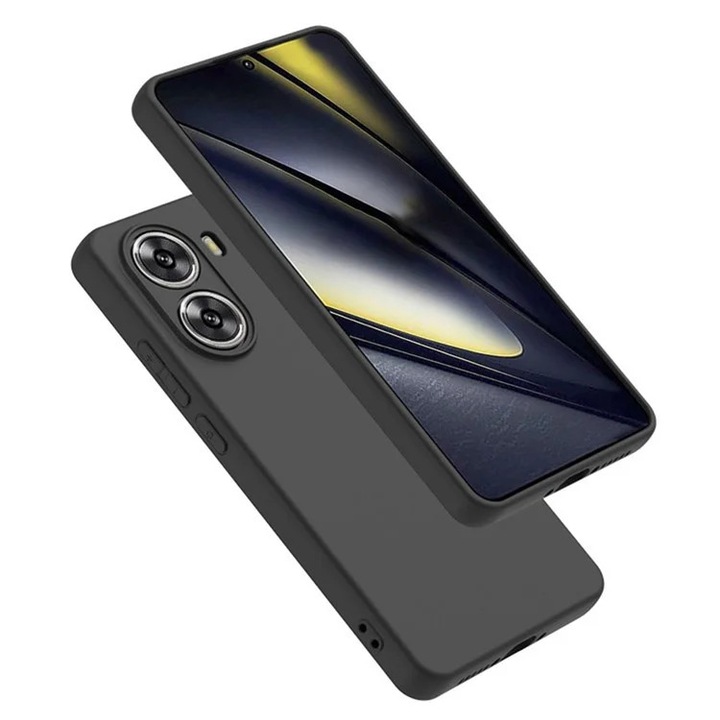 BestCase® Husa pentru Poco X7 Pro, Slim SIlicon 0.8MM, Protectie Camera, Rezistenta la uzura, Negru mat
