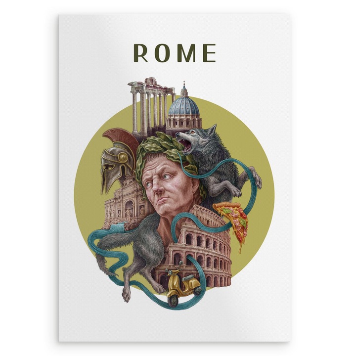 Tablou, Wallfluent, Plakat Roma, decoratiune urbana, 42x59cm, print digital