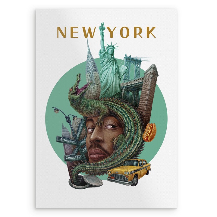 Plakat New York, Wallfluent, decoratiune urbana, 42x59, 4 cm, 010030020220000281374