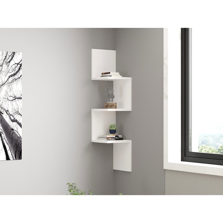 UnicUtil Oak Ridge fali polc, 25 x 105 x 25 cm, Fehér