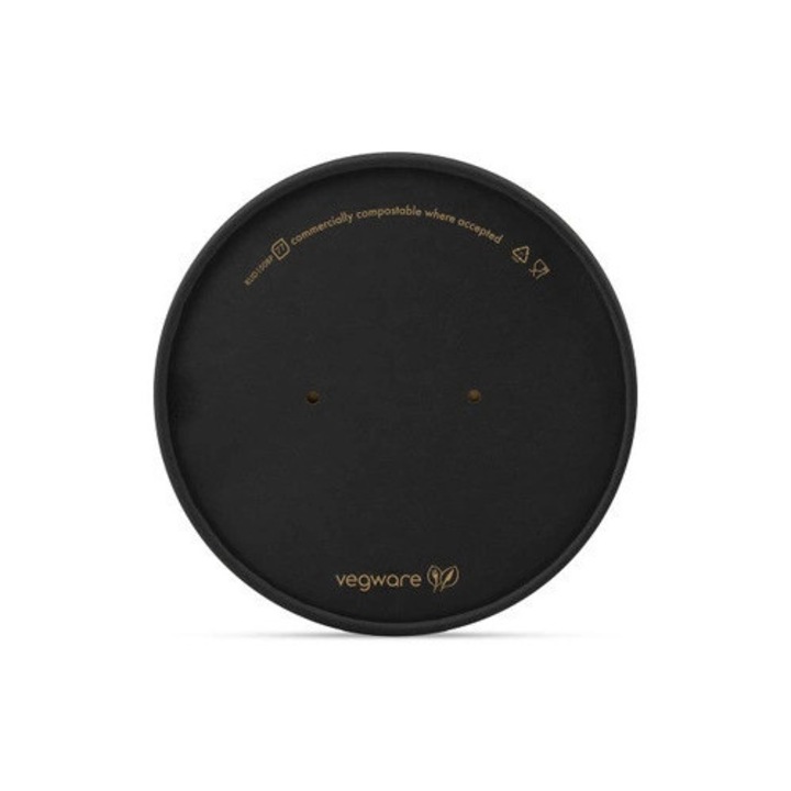 Capac de hartie pentru boluri negru rotund de unica folosinta 150 mm dia 50 buc