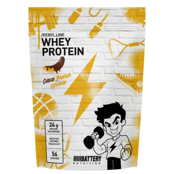 Supliment alimentar Battery Nutrition, Rebel Whey Protein 1800g Ciocolata cu banana