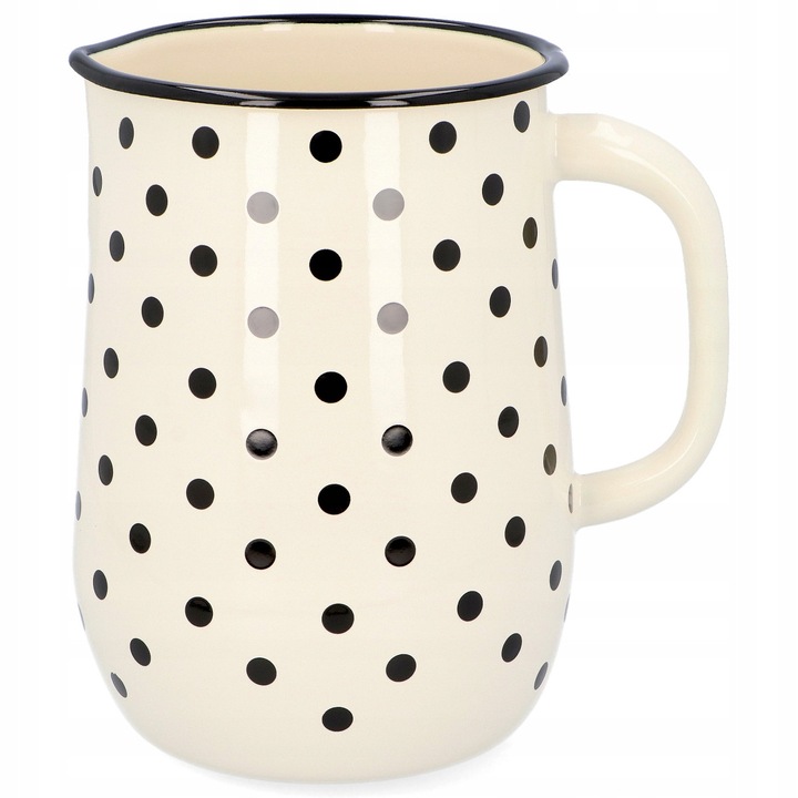 Емайлирана чаша, стъкло, издръжлива и устойчива, профилиран чучур, голяма и удобна дръжка, 20 x 11,5 x 10,0 x 19,5 см, многоцветна, 1 литър