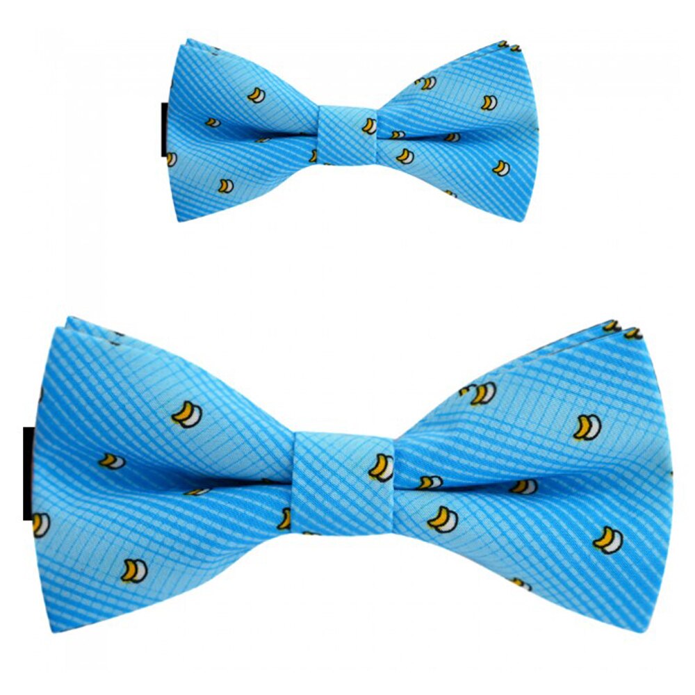 Papioane tata fiu, albastru, model semiluna