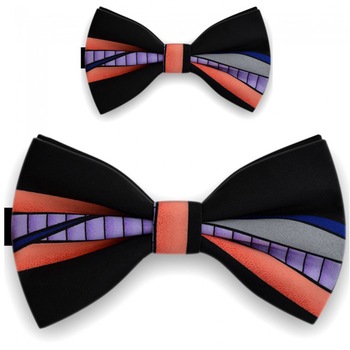 Papioane tata fiu, negru, model caleidoscopice Papioane tata fiu, negru, model caleidoscopice