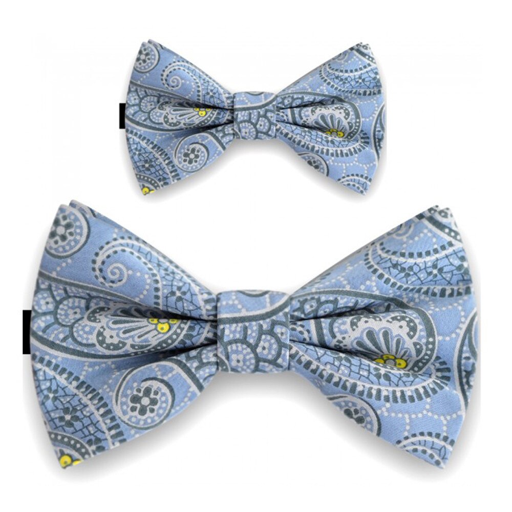 Papioane tata fiu, albastru, model paisley