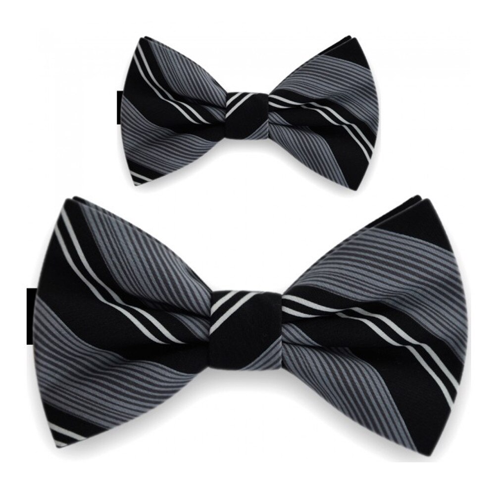 Papioane tata fiu, negru, model dungi oblice