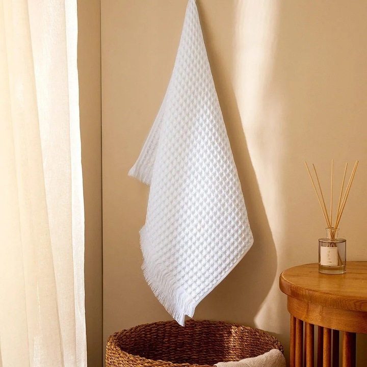 Кърпа за лице, Madame Coco, Marlie, бяла, 50x90 см, 100% памук