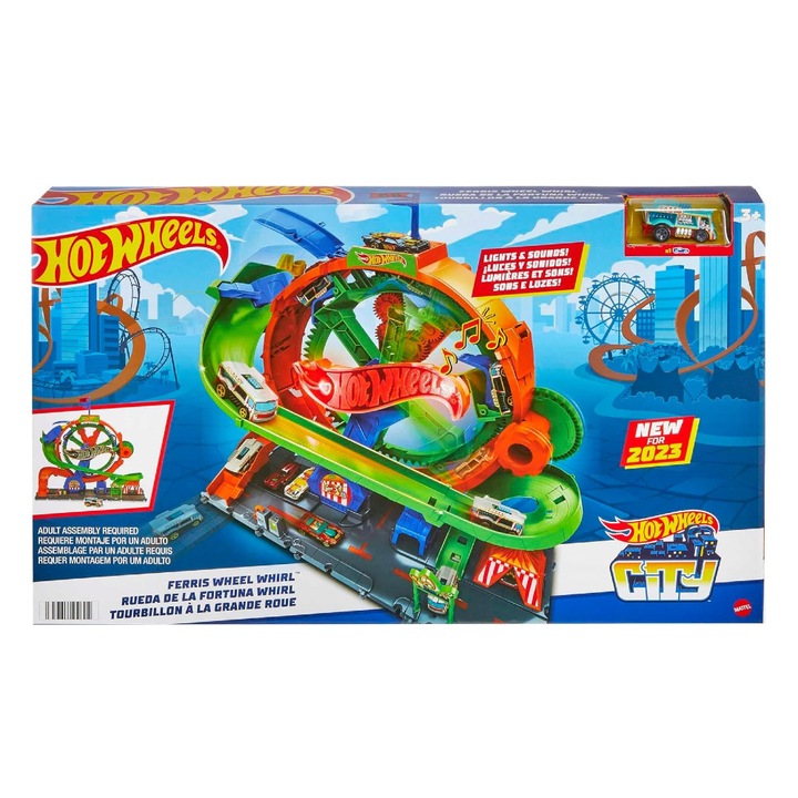 Hot Wheels szett, Ördög Mulin, 1 autó, fények és hangok, 3+ éves kortól