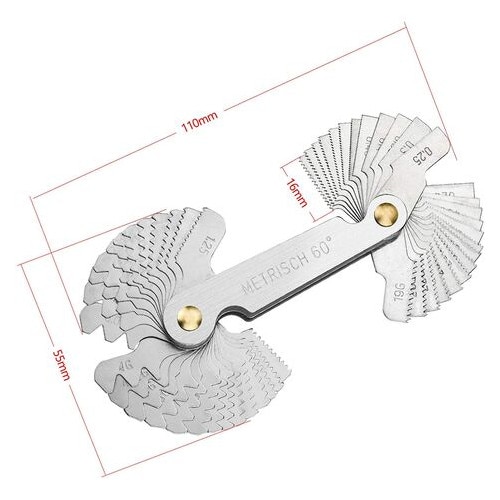 Set de 24 piese, gauge de filete metric 60mm si Whitworth 55, pentru ...