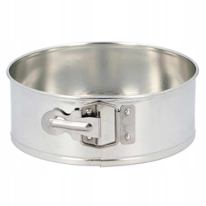 Forma rotunda De Copt Cu Fund Detasabil, Snb, Texturat, Material: Tabla Zincata, Sistem De Deblocare A Laturilor, 18 x 6, 8 cm, Argintie