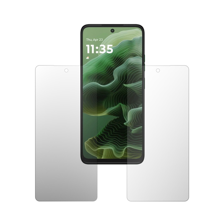 Комплект от 2 iSkinz матови протектора за екран за Motorola Moto G35 - подходящ за калъф, невидим Skinz мат, против пръстови отпечатъци, антирефлексно покритие, самозалепващ се и от гъвкав силикон