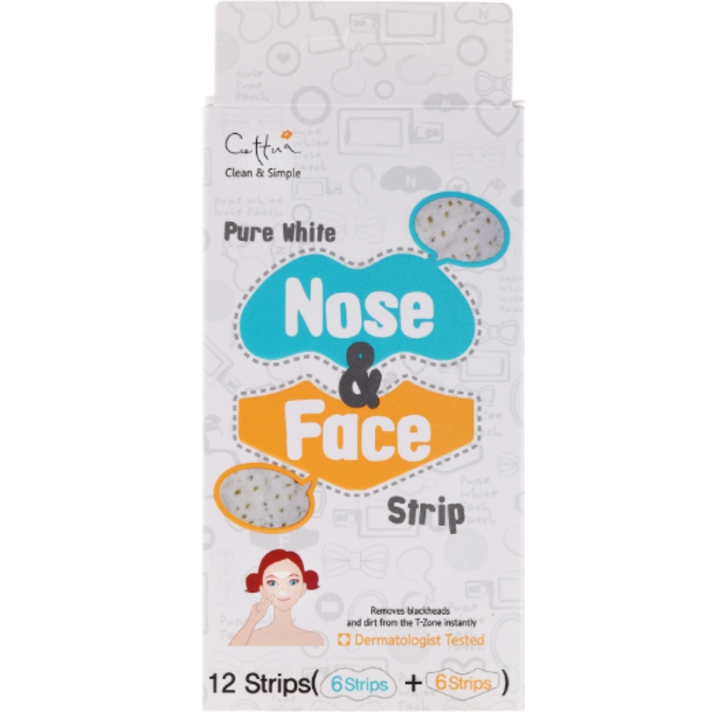 Benzi exfoliante Cettua, anti puncte negre pentru zona nasului si zona T, 12 buc
