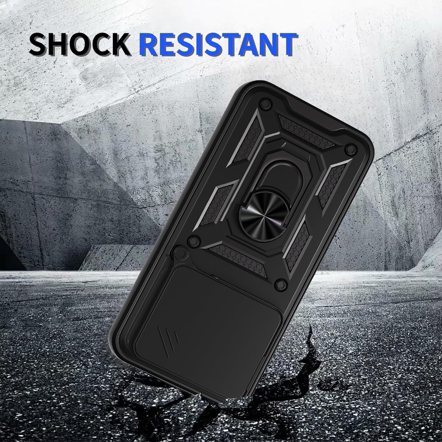 Husa pentru Honor 400 Ring Armor Kickstand Tough Rugged Cover cu protectie camera Negru