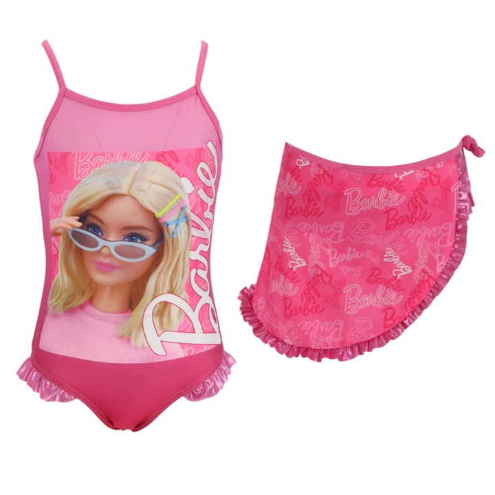 Costum baie intreg cu sarong, Barbie 30911, Roz