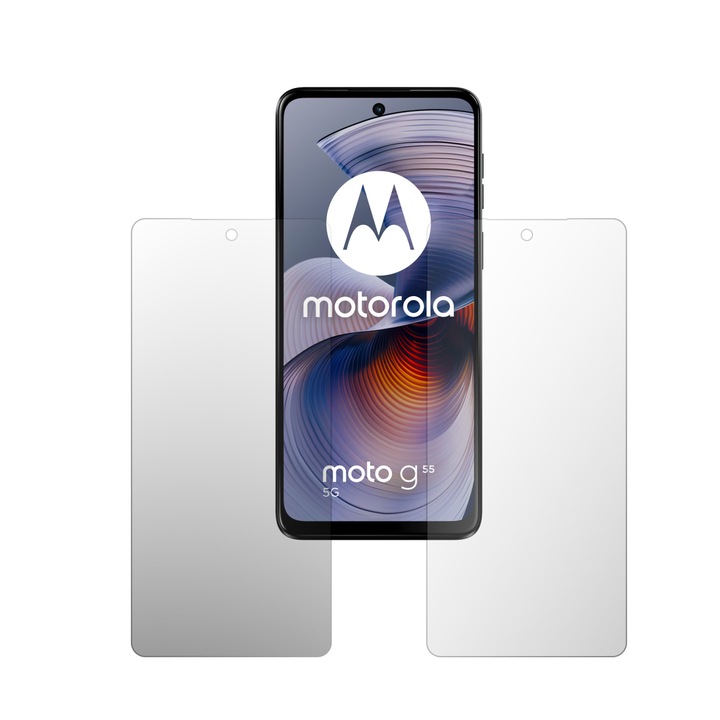 Комплект от 2 iSkinz матови протектора за екран за Motorola Moto G55 - подходящ за калъф, невидим Skinz мат, против пръстови отпечатъци, антирефлексно покритие, самозалепващ се и гъвкав силикон