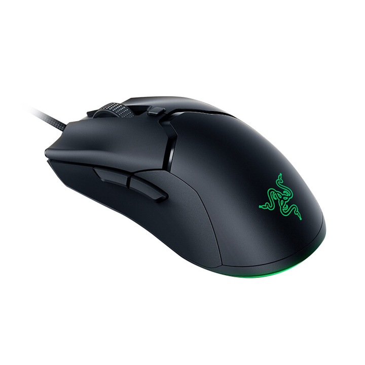 Mouse Razer Viper Mini, 61g, senzor optic PAW3359, iluminare RGB, dimensiuni 118.3x56.1x38.3mm