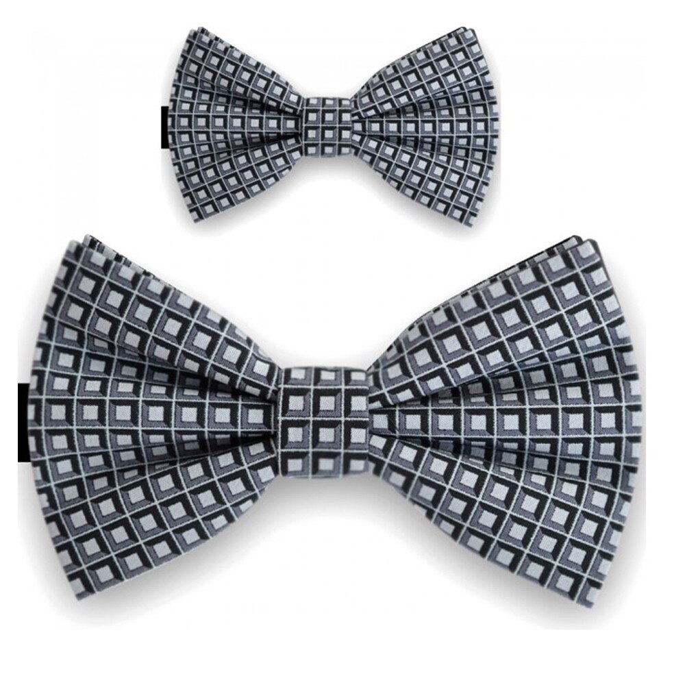 Papioane tata fiu, gri, model forme geometrice, butterfly