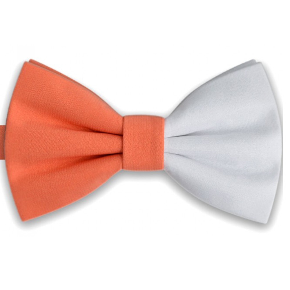 Papion dublu bicolor, alb - somon