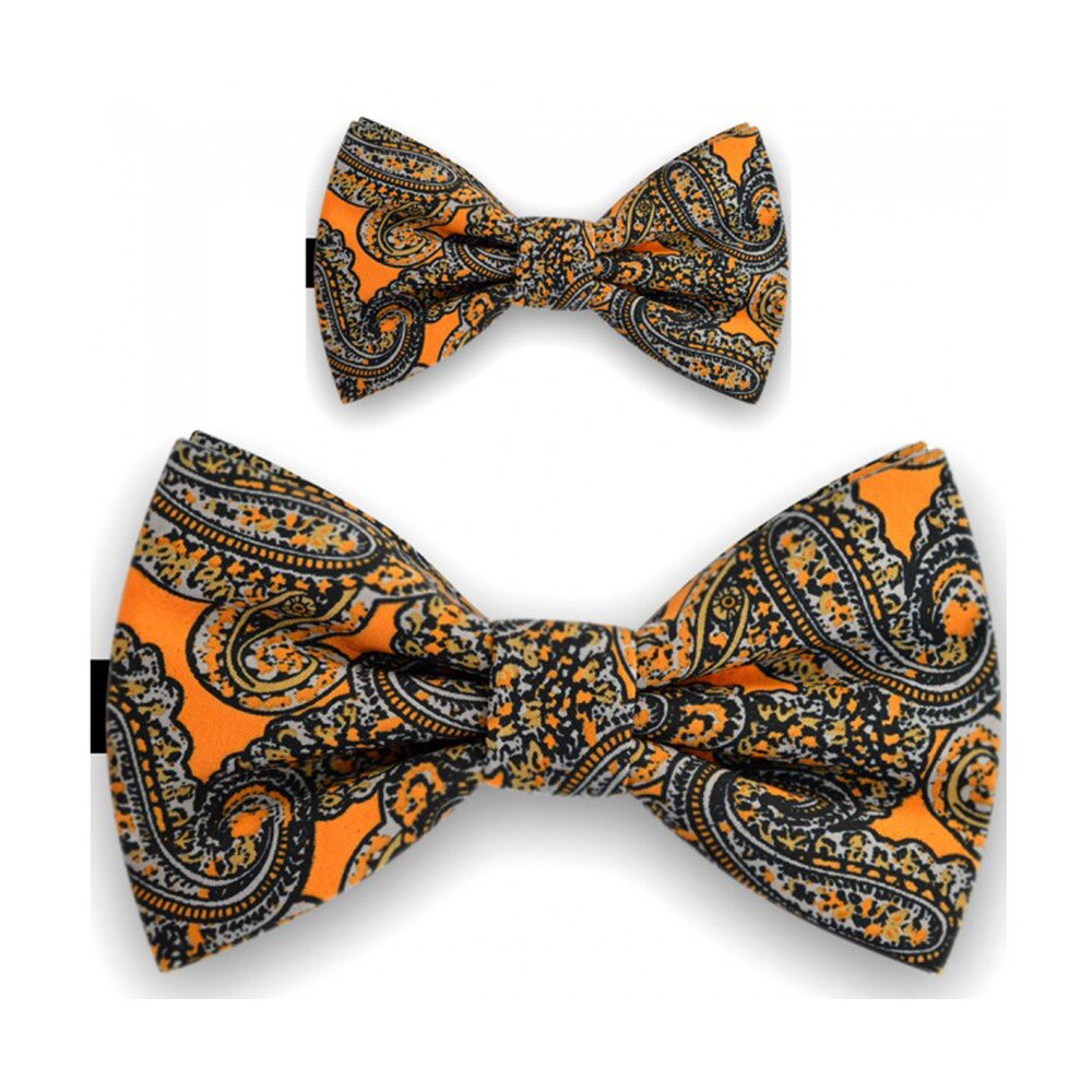 Papioane tata fiu, portocaliu, model paisley