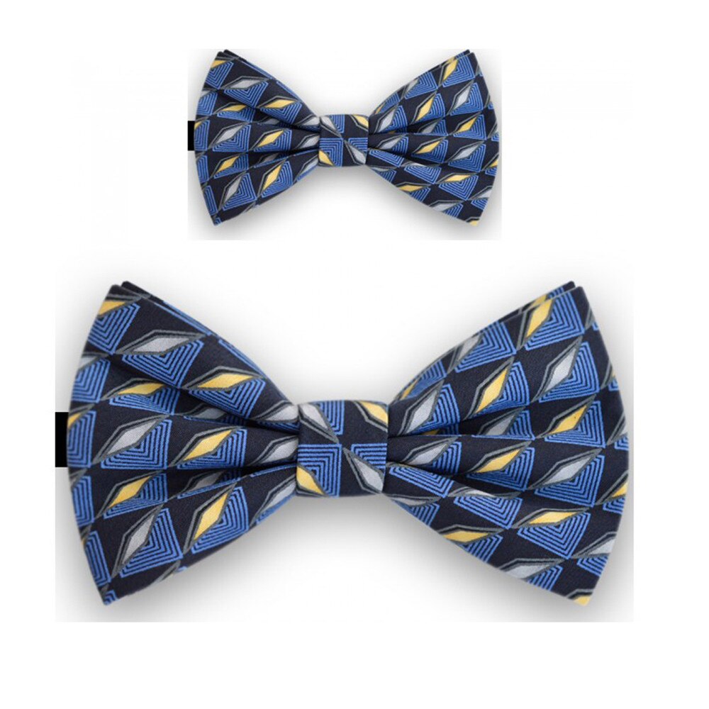 Papioane tata fiu albastru, model geometric