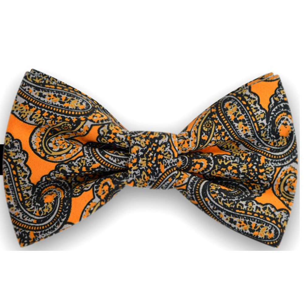 Papion portocaliu, model paisley