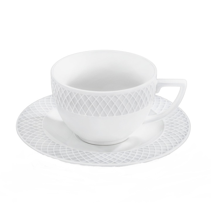 Ceasca ceai cu farfurie, Julia, Wilmax, portelan, 240 ml