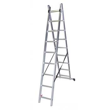 Scara dubla Bisounte , 9 trepte, aluminiu Scara dubla Bisounte , 9 trepte, aluminiu
