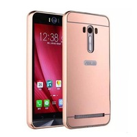 Husa Bumper Aluminiu Mirror Roz Iberry Pentru Asus ZenFone 2 Laser 5.0 ZE500KL