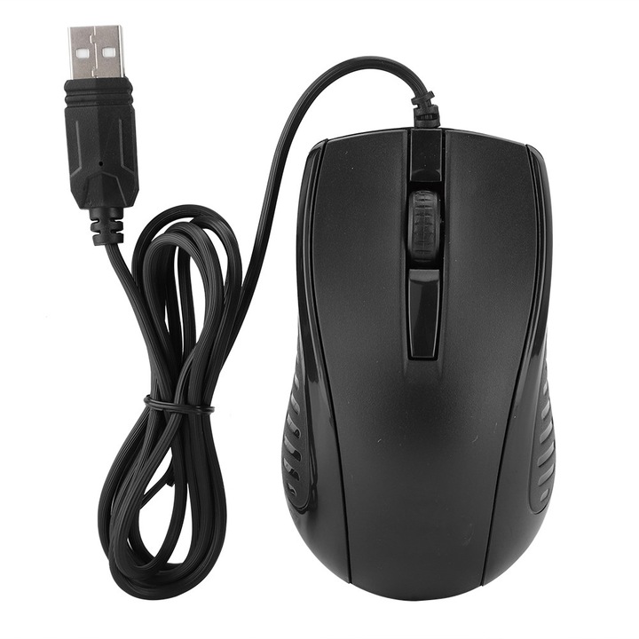 Оптична мишка JM-600 (0804BM-BSTY00299666), с USB, 1200 DPI, кабел 1.4 м, черна