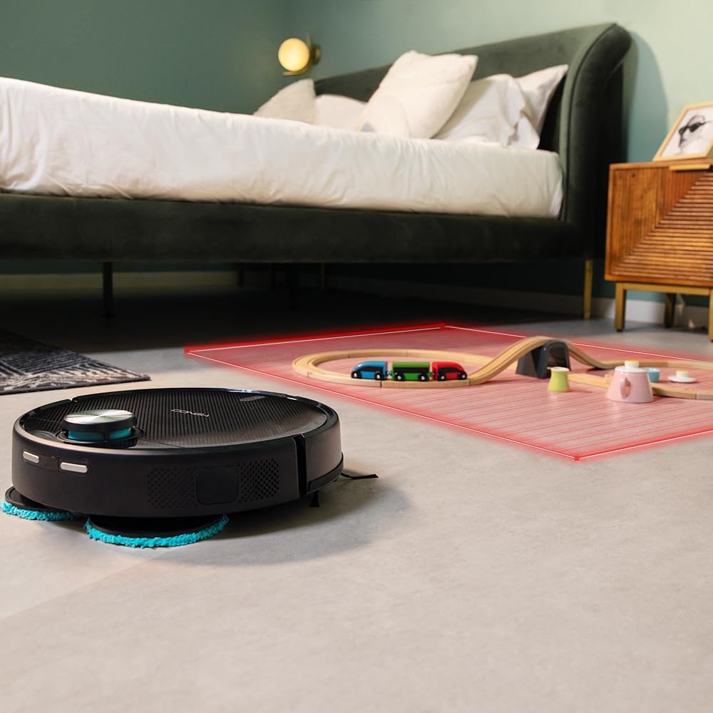 Aspirator robot si robot de spalat podele Cecotec Conga 11090 Spin Revolution – Statie de auto-golire, spalare si uscare mopuri, navigatie laser cu ultrasunete, motor de aspirare cu 5000 Pa