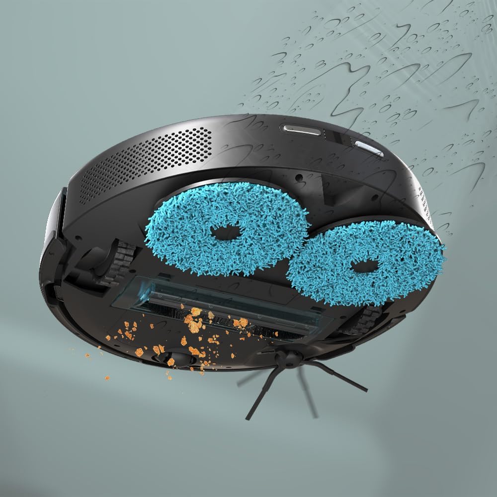Aspirator robot si robot de spalat podele Cecotec Conga 11090 Spin Revolution – Statie de auto-golire, spalare si uscare mopuri, navigatie laser cu ultrasunete, motor de aspirare cu 5000 Pa
