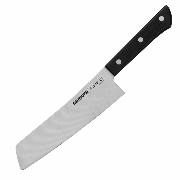 Cutit de bucatarie Samura Harakiri Modern Nakiri, otel, 174mm, negru/argintiu