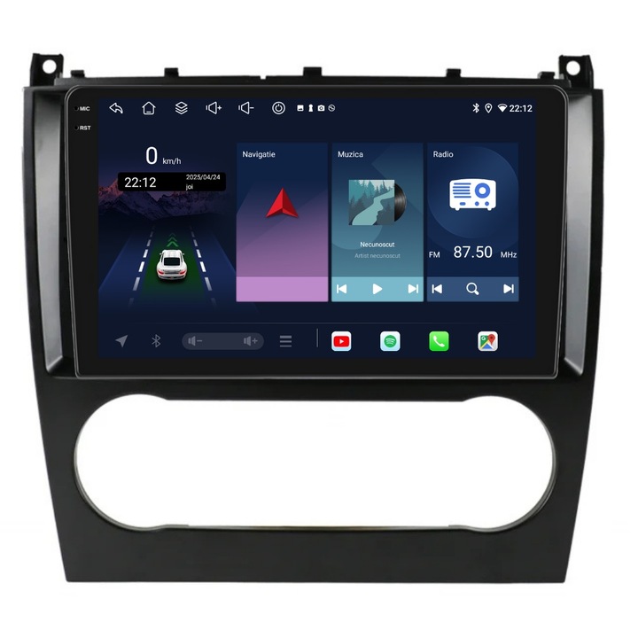 Navigatie PilotOn Mercedes Benz C CLASS W203 2004-2007 9 inch 6GB 128GB 8 CORE