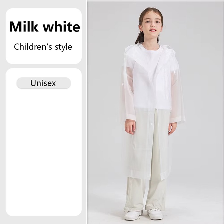 Детски дъждобран RainArmor, водоустойчив, лек, с качулка, за фестивали, работа на открито, куриери/доставчици, издръжлив, лесен за съхранение и носене, унисекс, бял